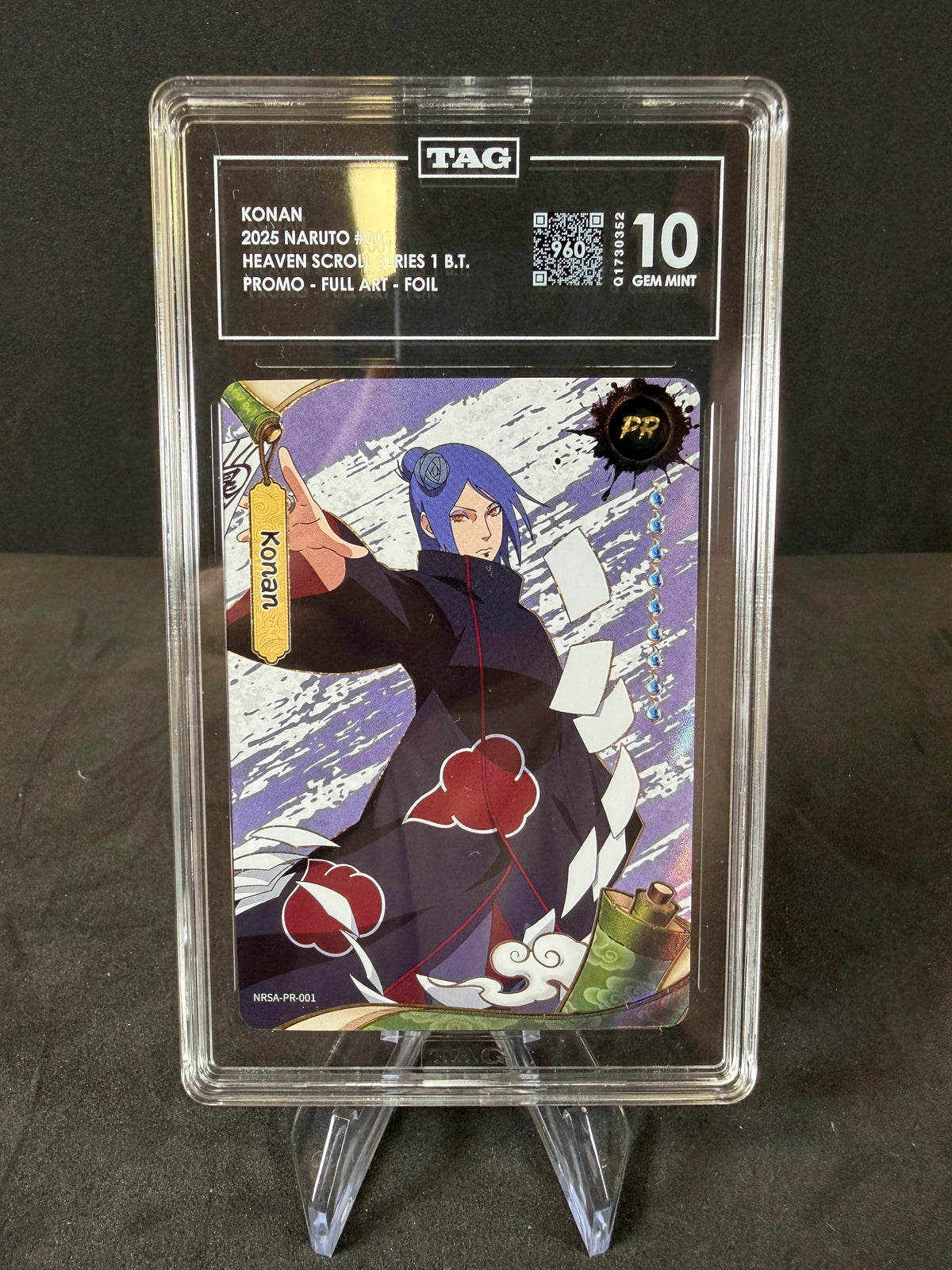 Kayou Naruto Konan PR TAG 10 Heaven Scroll English Foil Box Topper Promo Card