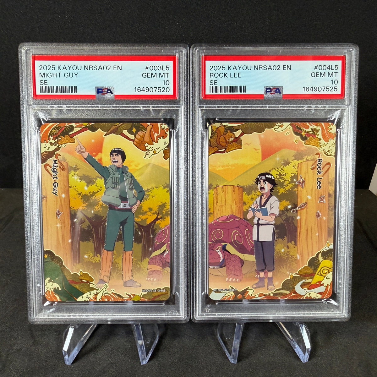 Kayou Naruto Might Guy & Rock Lee SE PSA 10 Jin 2 Graded Pair